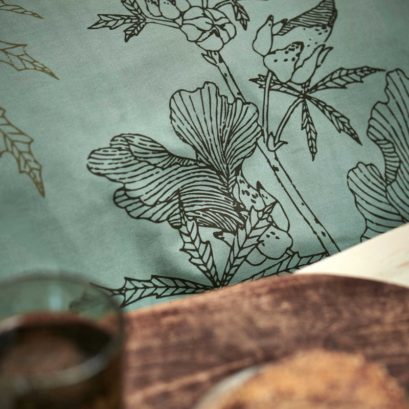 GREEN GIFT dekbedovertrekset | smoke green