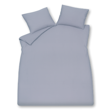WASHED COTTON dekbedovertrek | lavender blue Washed Cotton dekbedovertrek in lavender blue van Vandyck is effen en de naden van de kussenslopen zijn dubbel gestikt.