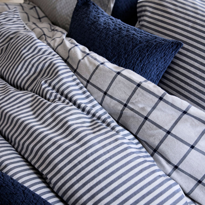 Flanel Dundee XL dekbedovertrekset | blue ink