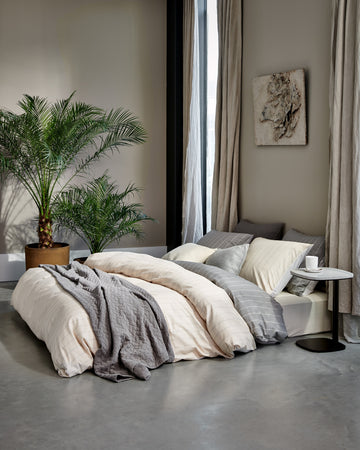 HOME PUGLIA percale | cream tan HOME PUGLIA percale | cream tan