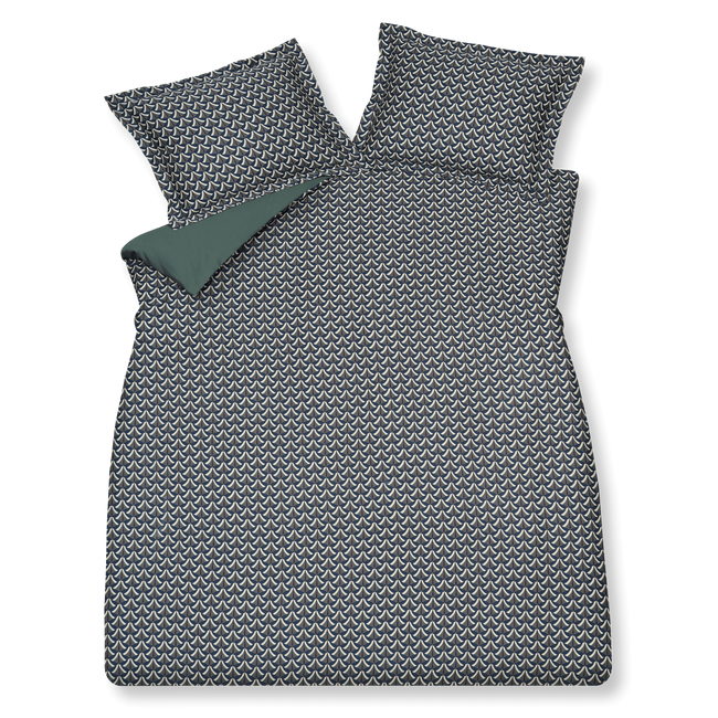JIVE XL dekbedovertrekset | oceanview Jive oceanview dekbedovertrek heeft een geschubd patroon met telkens blauw, off white, groen en roze vlakken
