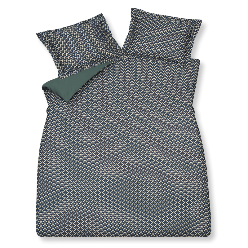 JIVE XL dekbedovertrekset | oceanview Jive oceanview dekbedovertrek heeft een geschubd patroon met telkens blauw, off white, groen en roze vlakken