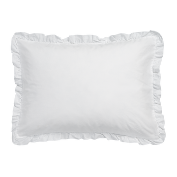 PURE 83 percale ruffle 40x55 sierkussensloop | white PURE 83 percale ruffle 40x55 sierkussensloop | white