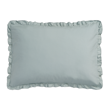 PURE 83 percale ruffle 40x55 sierkussensloop | pearl blue PURE 83 percale ruffle 40x55 sierkussensloop | pearl blue