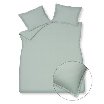 PURE 83 percale ruffle dekbedovertrekset | pearl blue PURE 83 percale ruffle dekbedovertrekset | pearl blue