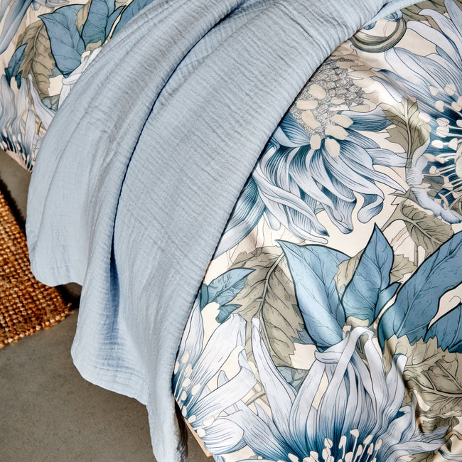 BLUE WANDER dekbedovertrekset | pearl blue BLUE WANDER dekbedovertrekset | pearl blue