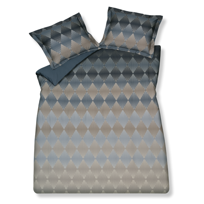 CHARGE dekbedovertrekset | oceanview Charge oceanview dekbedovertrek heeft ruiten in beige en blauw die van licht naar donker verlopen, met witte lijnen. De achterkant van het dekbedovertrek is effen blauw. De kussens hebben aan beide zijden ruiten in wat donkerdere tinten. Door de digitale druk, komt de levensechte print helemaal tot leven.