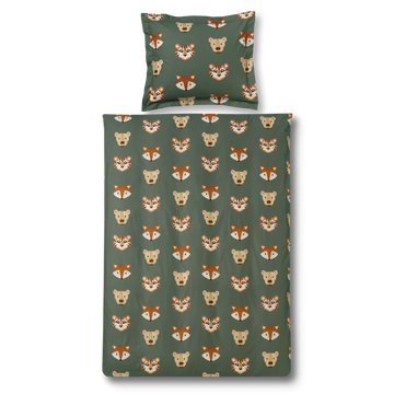 JUNGLE KIDS dekbedovertrek | olive JUNGLE KIDS dekbedovertrek | olive