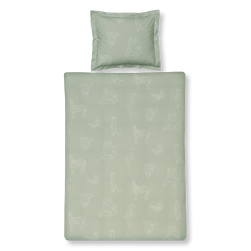ANIMAL KIDS dekbedovertrek | pale olive ANIMAL KIDS dekbedovertrek | pale olive