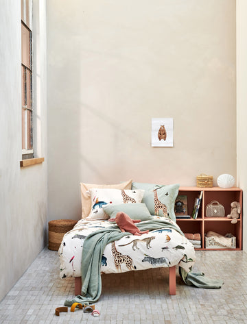 WILD ANIMALS dekbedovertrek | cream tan WILD ANIMALS dekbedovertrek | cream tan