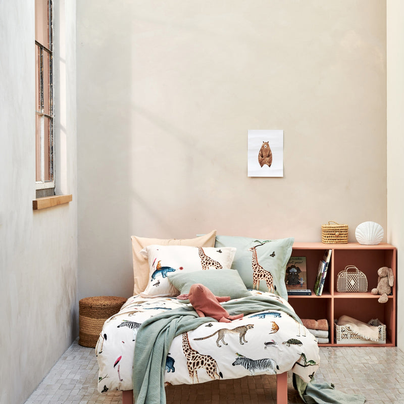 WILD ANIMALS dekbedovertrek | cream tan