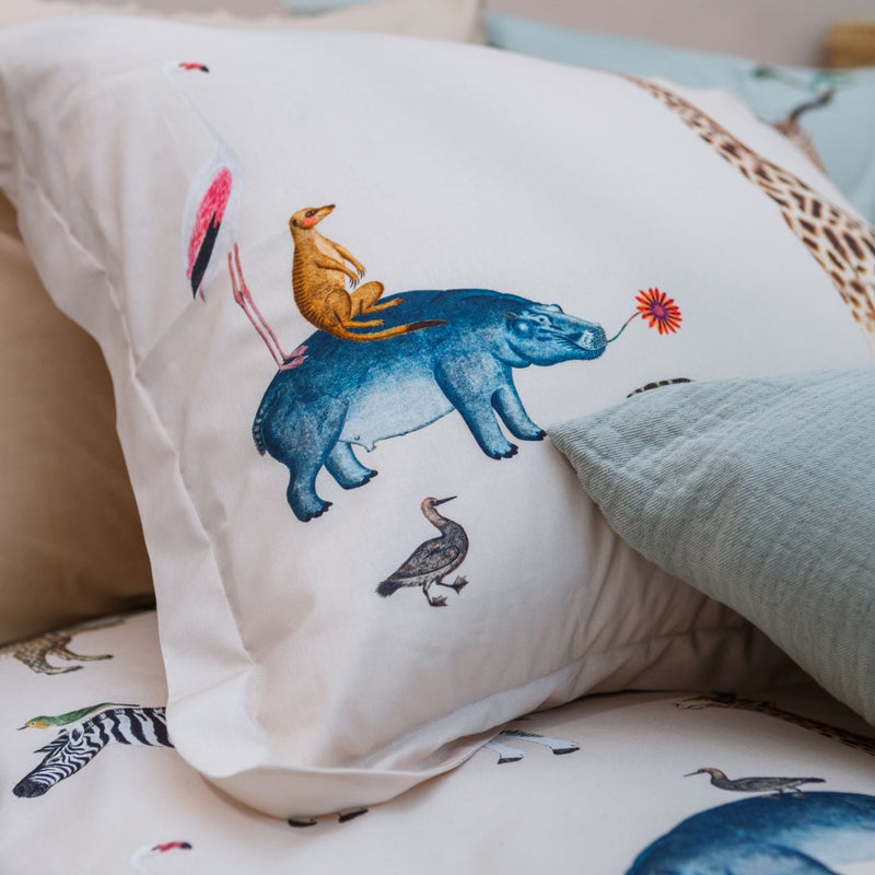 WILD ANIMALS dekbedovertrek | cream tan