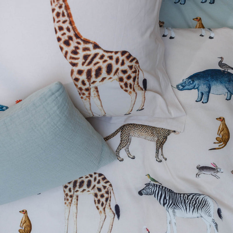 WILD ANIMALS dekbedovertrek | cream tan