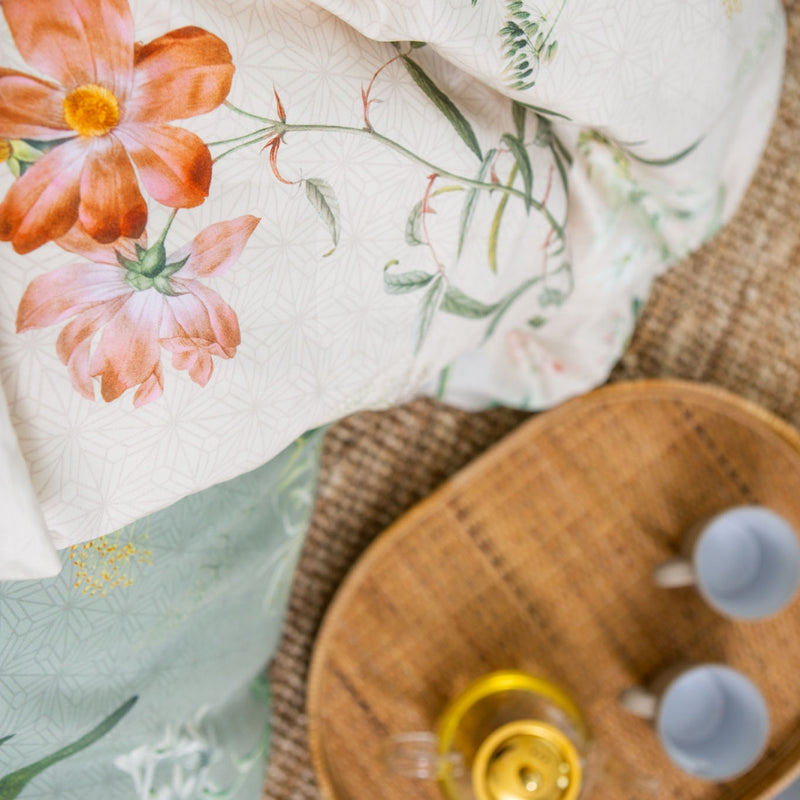 FLOWER GARDEN dekbedovertrek | cream tan