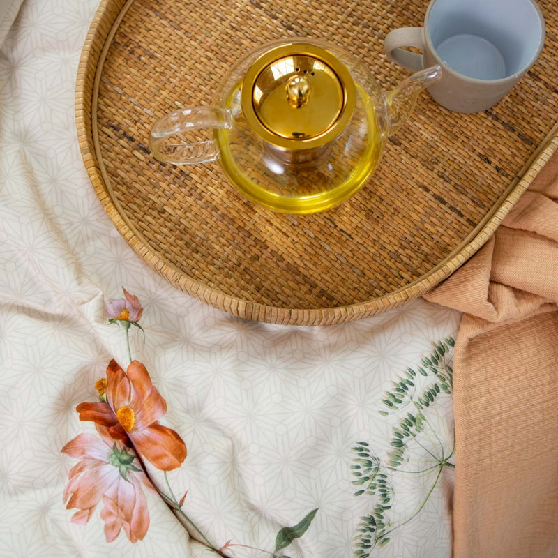 FLOWER GARDEN dekbedovertrek | cream tan