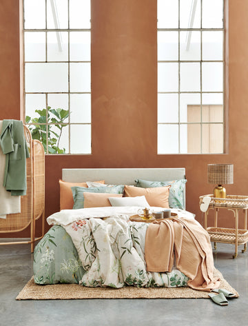 FLOWER GARDEN dekbedovertrek | smoke green FLOWER GARDEN dekbedovertrek | smoke green