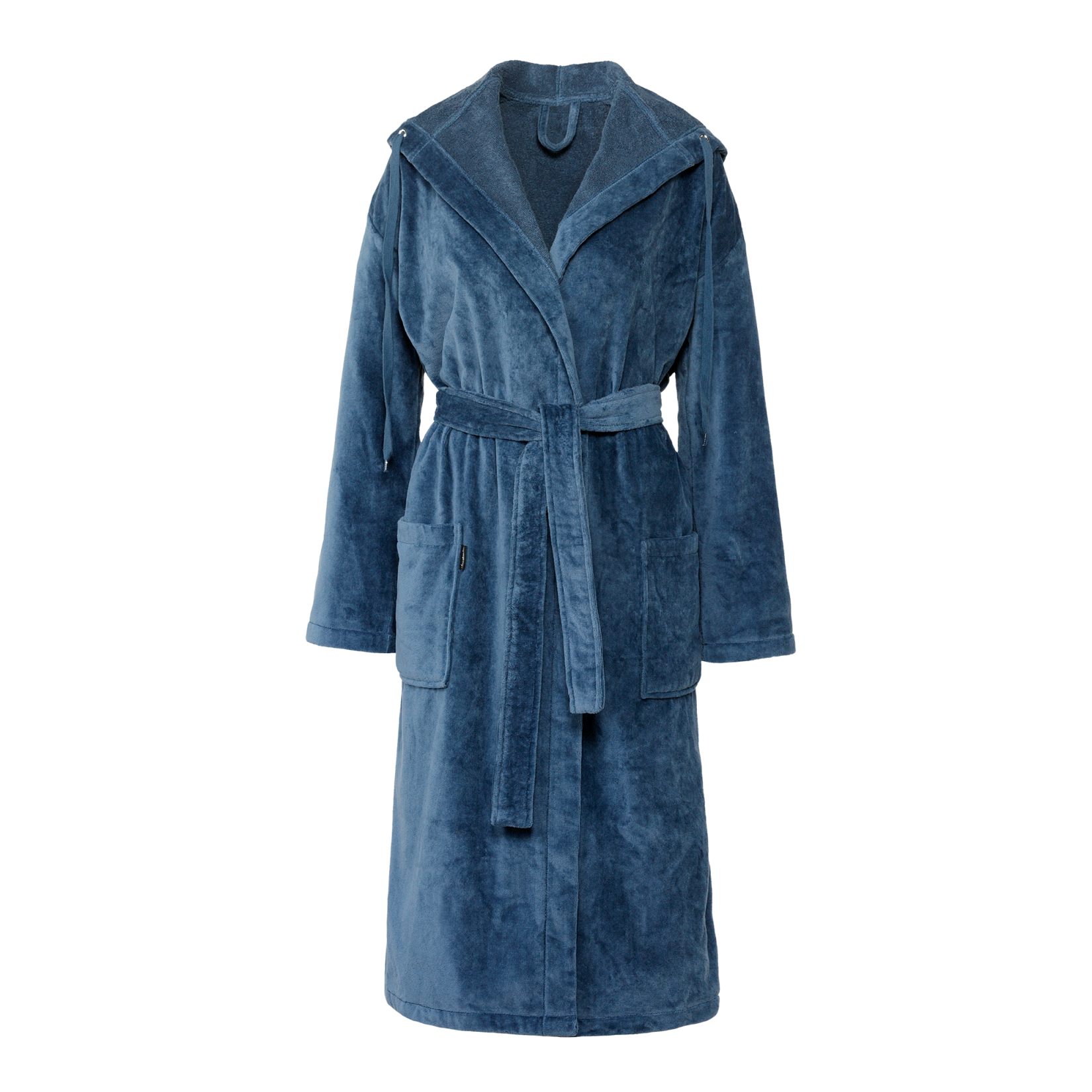 Rio badjas faded denim is een lange badjas geschikt voor zowel heren als dames. De badjas heeft een capuchon met touwtjes eraan. De Rio badjas heeft aan beide zijden grote insteek zakken.