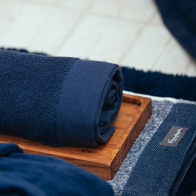 HOME UNI badlaken | blue ink