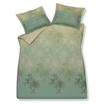 GREEN GIFT dekbedovertrekset | smoke green