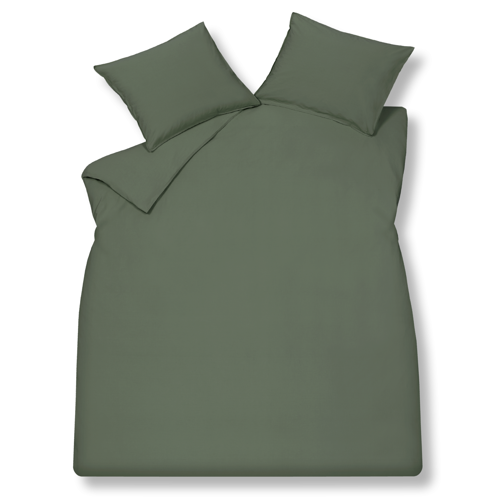 WASHED COTTON dekbedovertrek | earth green