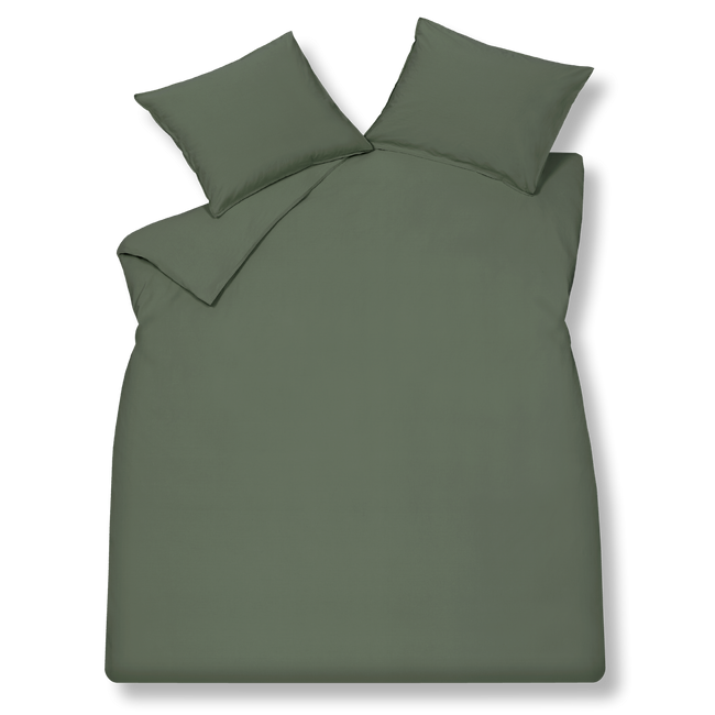 WASHED COTTON dekbedovertrek | earth green