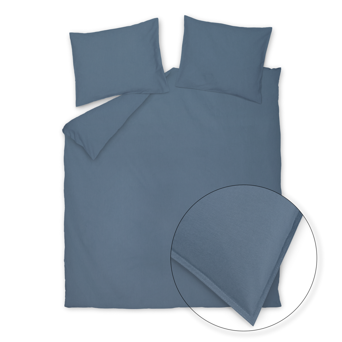 WASHED COTTON dekbedovertrekset | faded denim