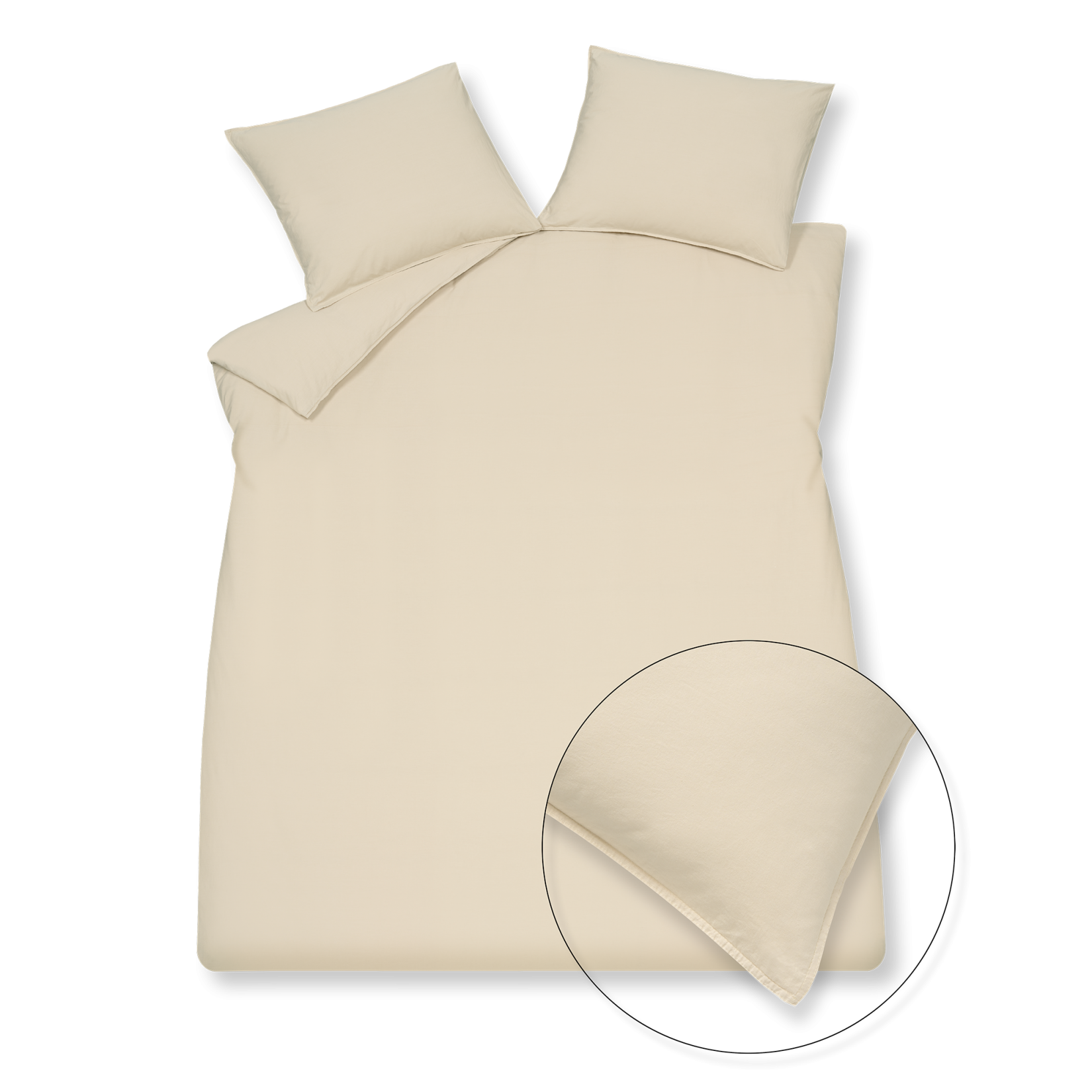 WASHED COTTON dekbedovertrek | cream tan