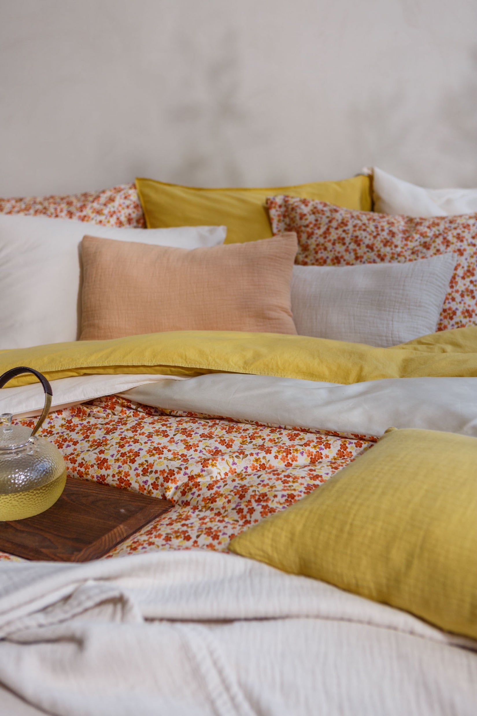 WASHED COTTON dekbedovertrek XL | apricot blush