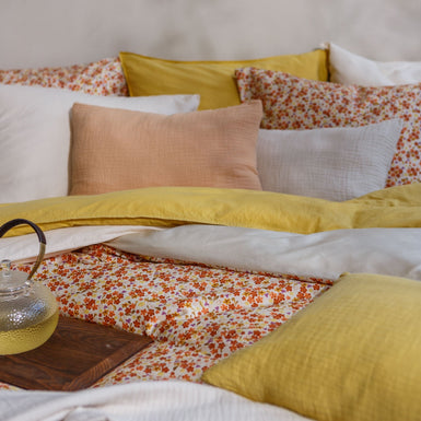 WASHED COTTON dekbedovertrek | apricot blush