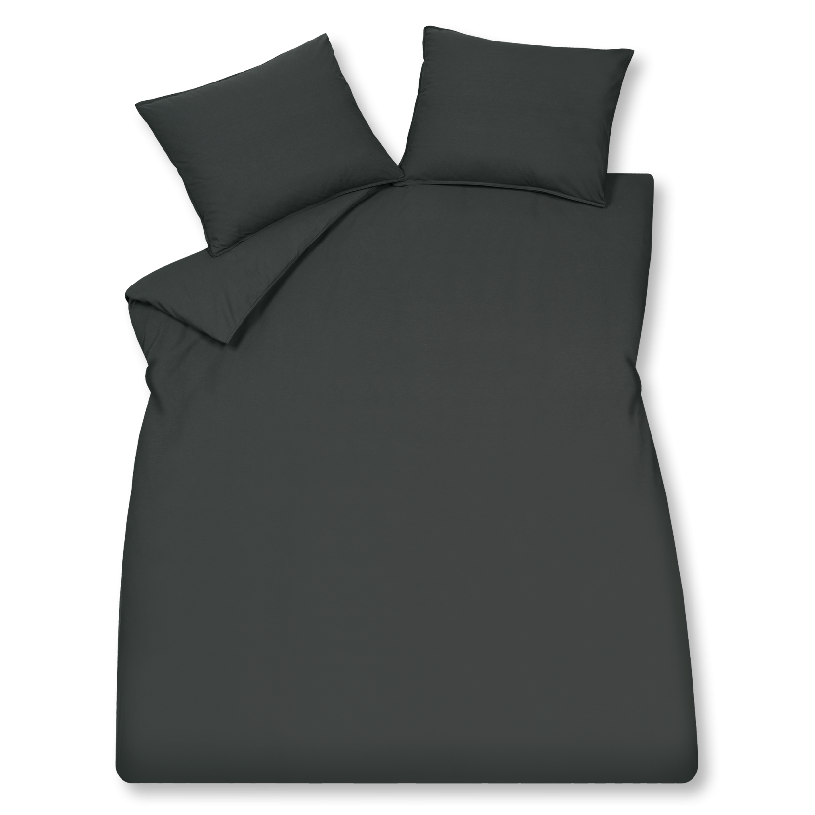 WASHED COTTON dekbedovertrek | off black