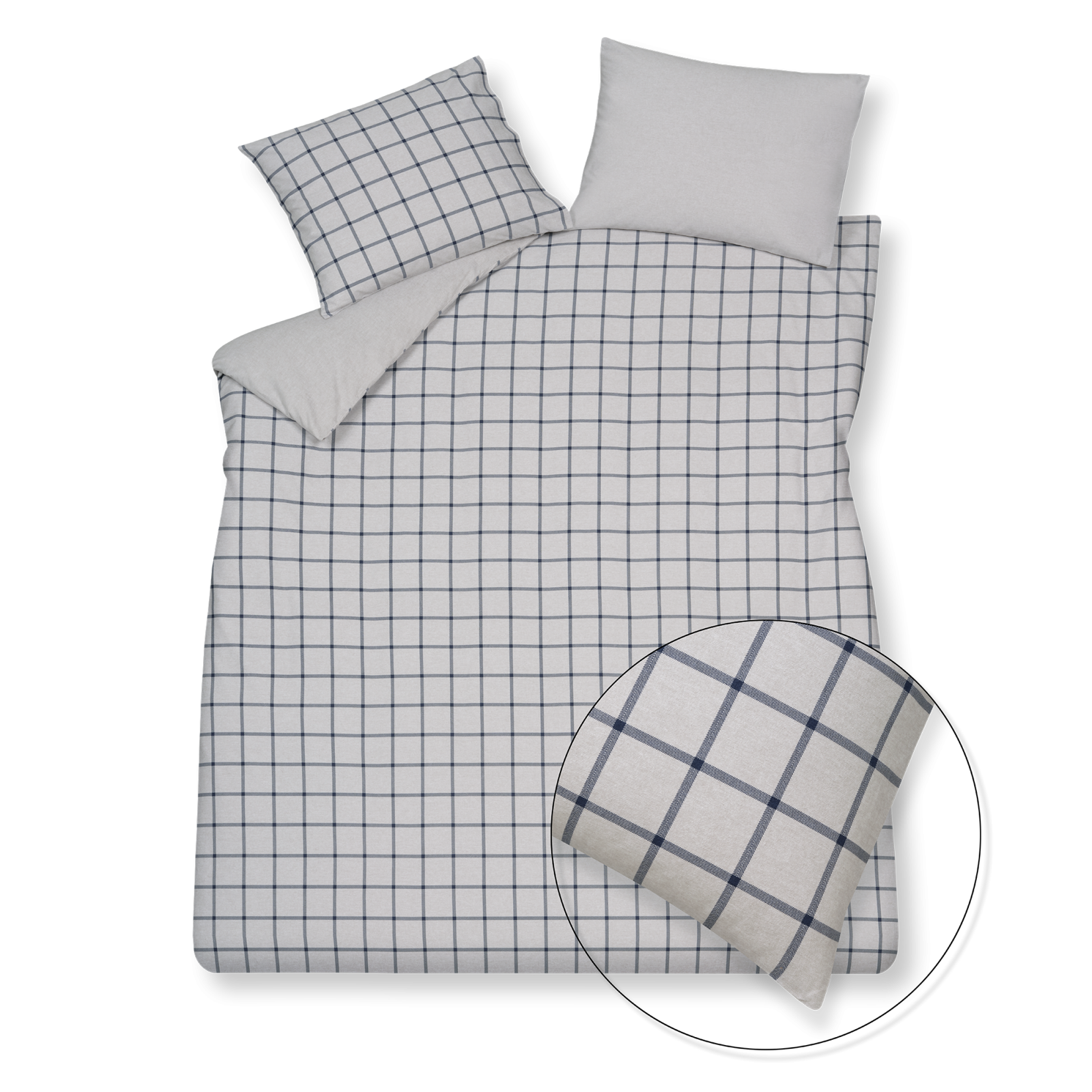 Flanel Dundee dekbedovertrekset | blue ink