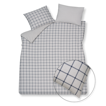 Flanel Dundee dekbedovertrekset | blue ink