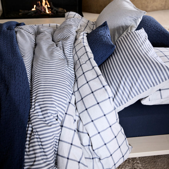 Flanel Glasgow dekbedovertrekset | blue ink