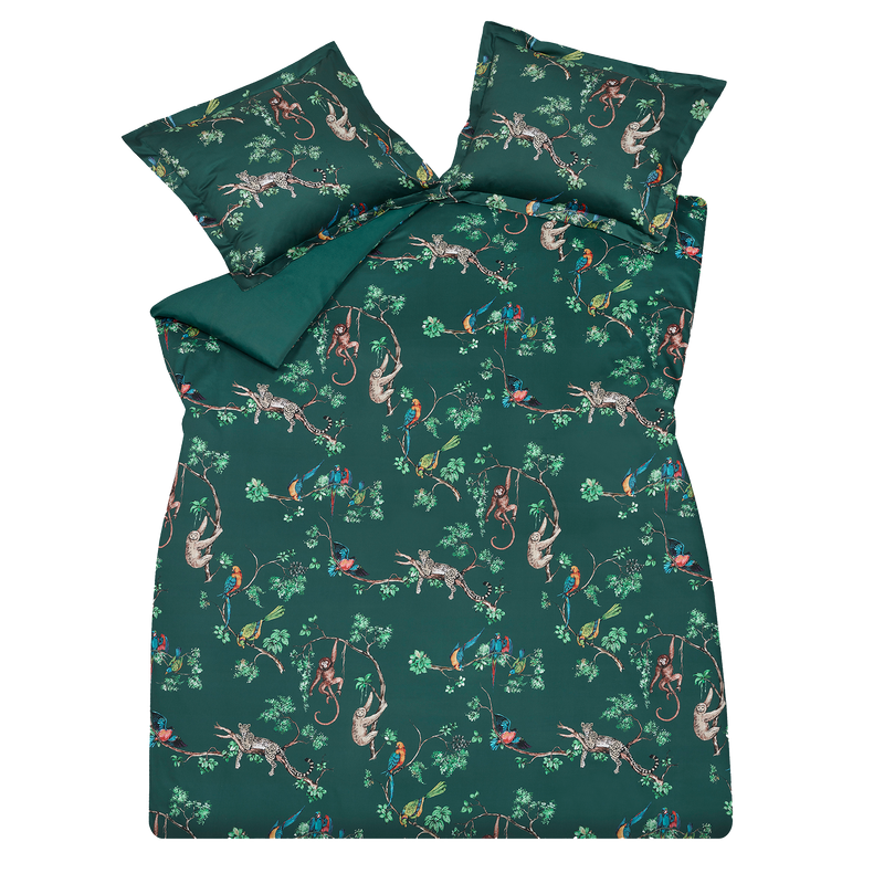 FOREST LOVE dekbedovertrek | dark green