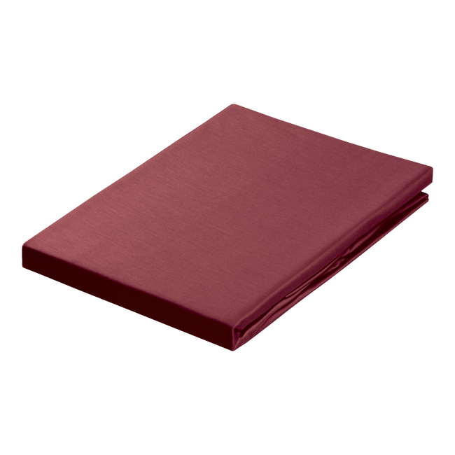 SATIJN hoeslaken | ruby red
