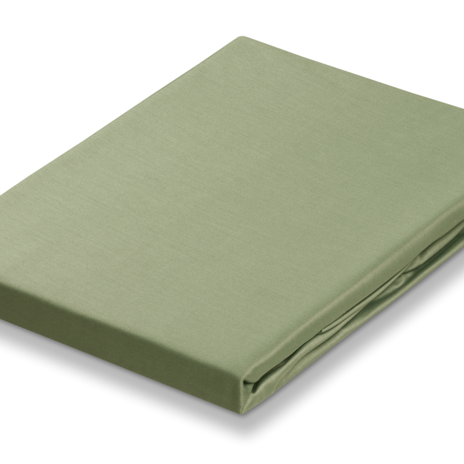 SATIJN hoeslaken | light olive