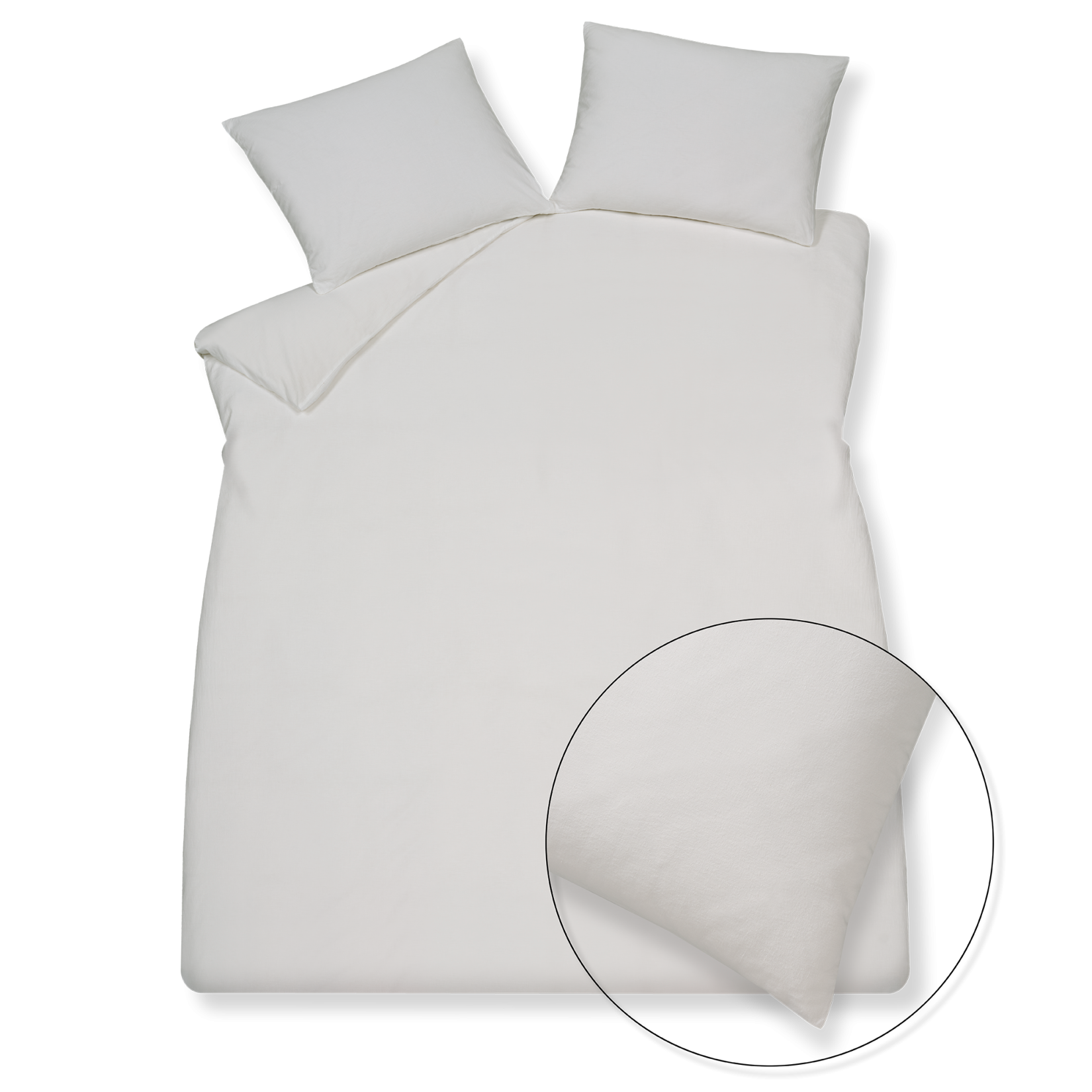 Pure 66 light stone dekbedovertrek heeft qua weving een opgeruwde linnenlook en is effen. De achterkant van het dekbedovertrek en de kussens zijn aan beiden zijden ook effen.