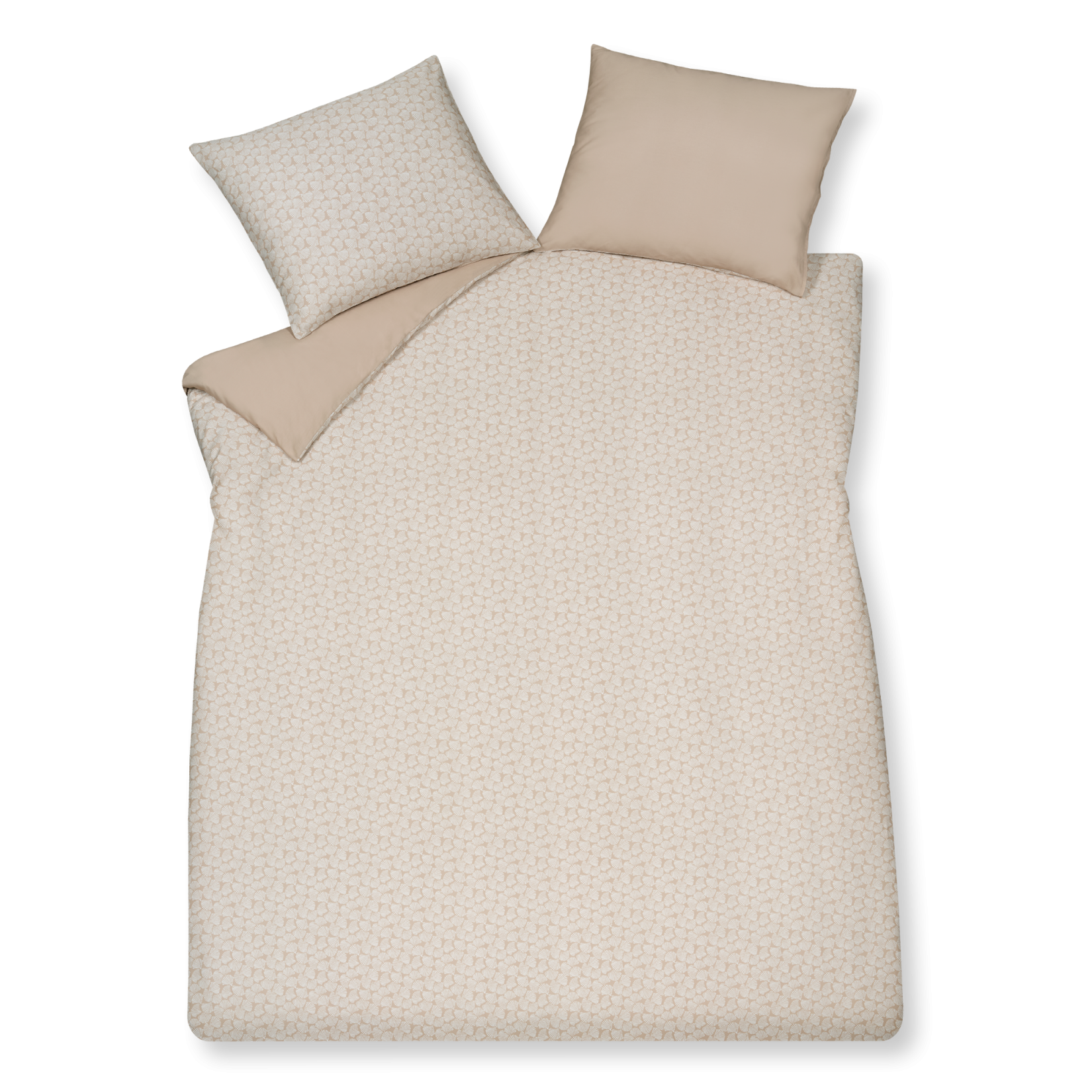 Pure 79 blush dekbedovertrek heeft een patroon van witte lijnen op een roze achtergrond die doen denken aan schelpen