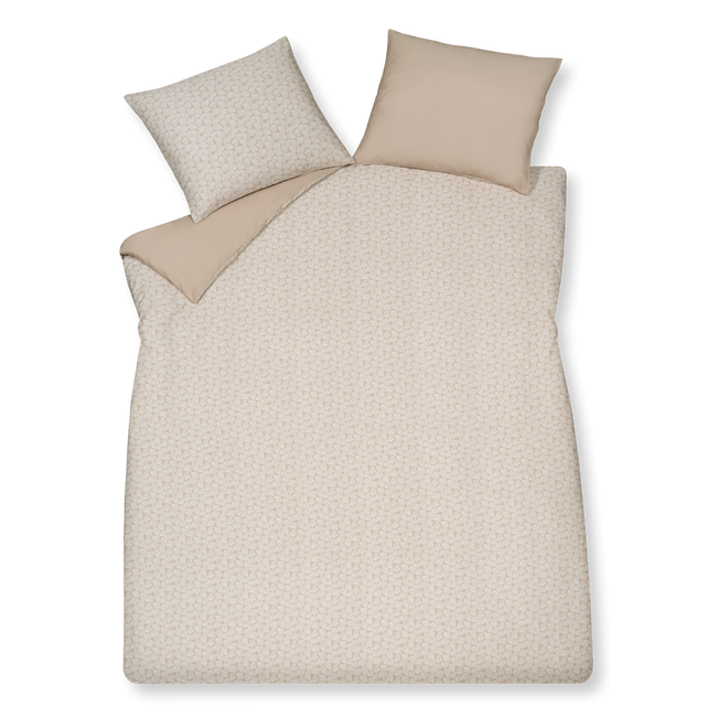 Pure 79 blush dekbedovertrek heeft een patroon van witte lijnen op een roze achtergrond die doen denken aan schelpen