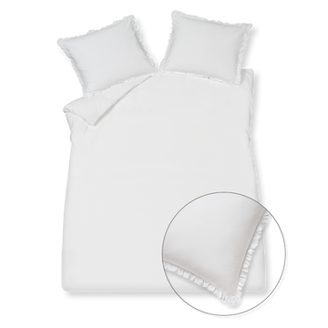 PURE 83 percale ruffle dekbedovertrekset | white
