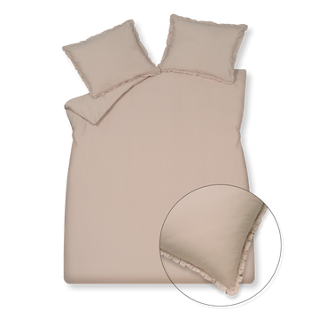 PURE 83 percale ruffle dekbedovertrekset | blush