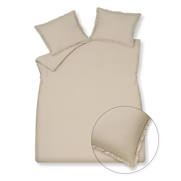 PURE 83 percale ruffle dekbedovertrekset | linen
