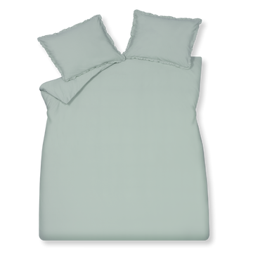 PURE 83 percale ruffle dekbedovertrekset | pearl blue