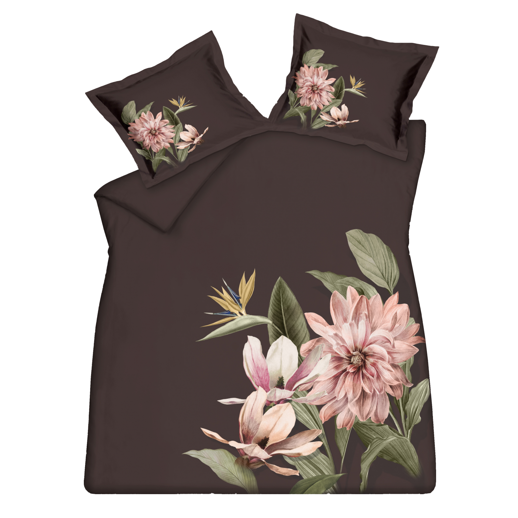 PARADISE BLOOM XL dekbedovertrekset | dark chocolate