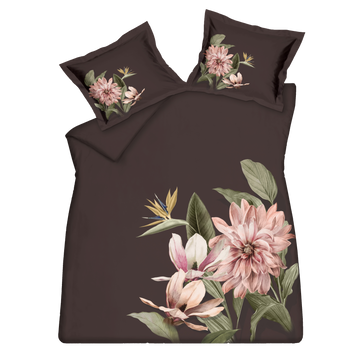 PARADISE BLOOM dekbedovertrekset | dark chocolate