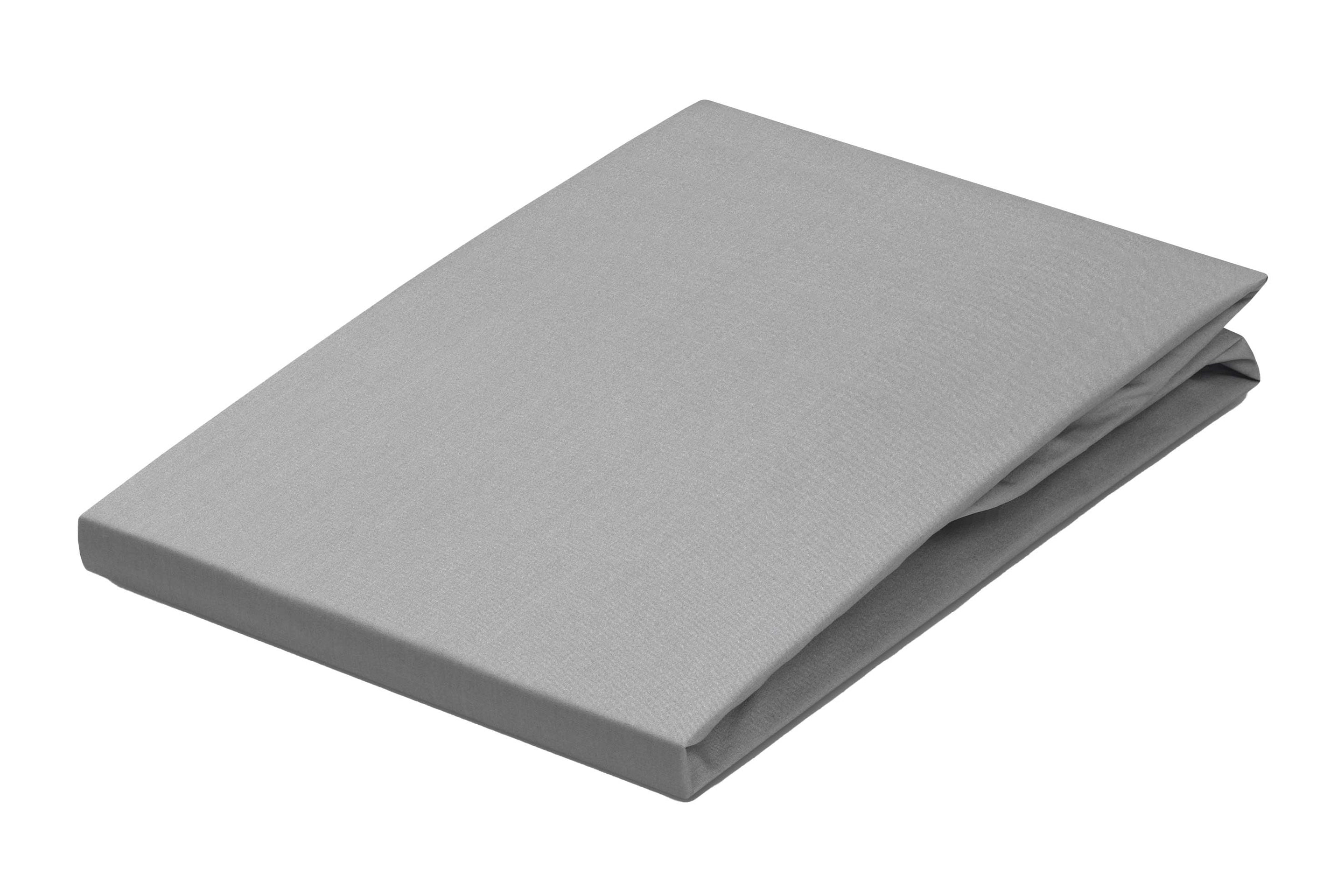 PERCALE hoeslaken | steelgrey