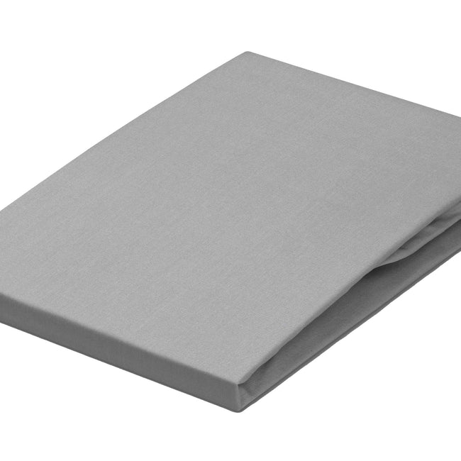PERCALE hoeslaken | steelgrey