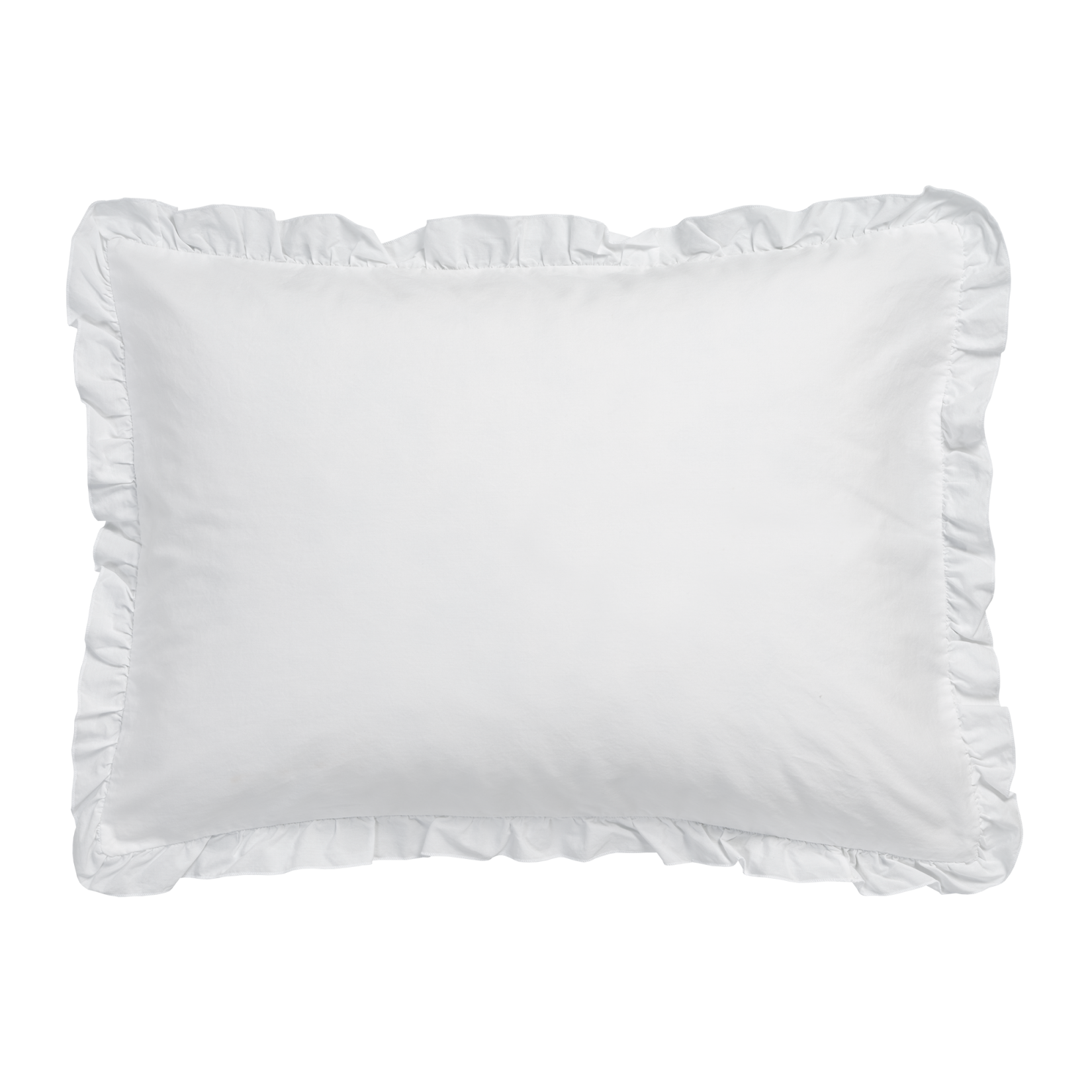PURE 83 percale ruffle dekbedovertrekset | white