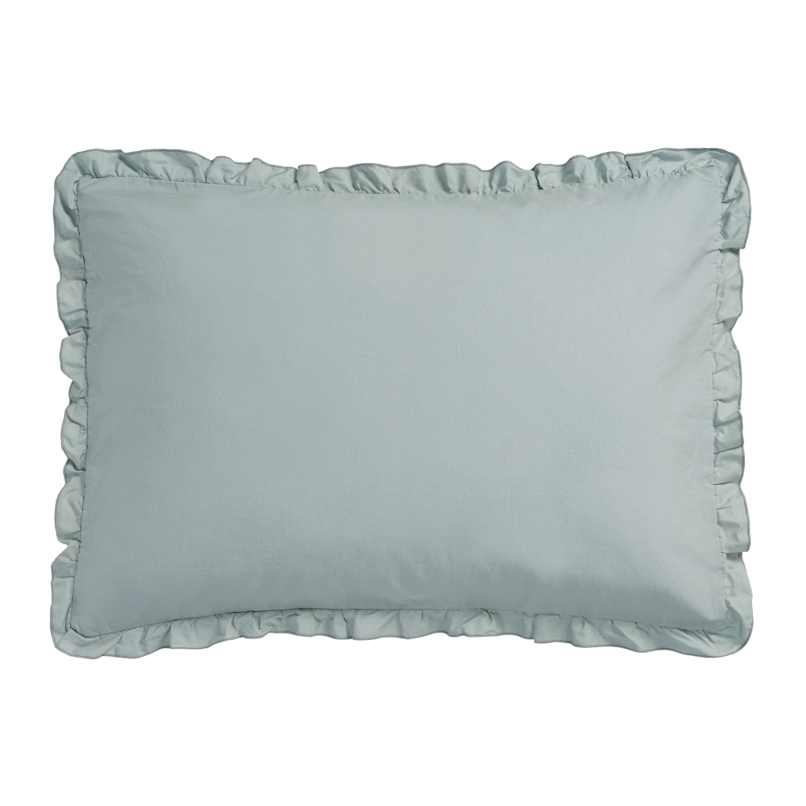 PURE 83 percale ruffle 40x55 sierkussensloop | pearl blue