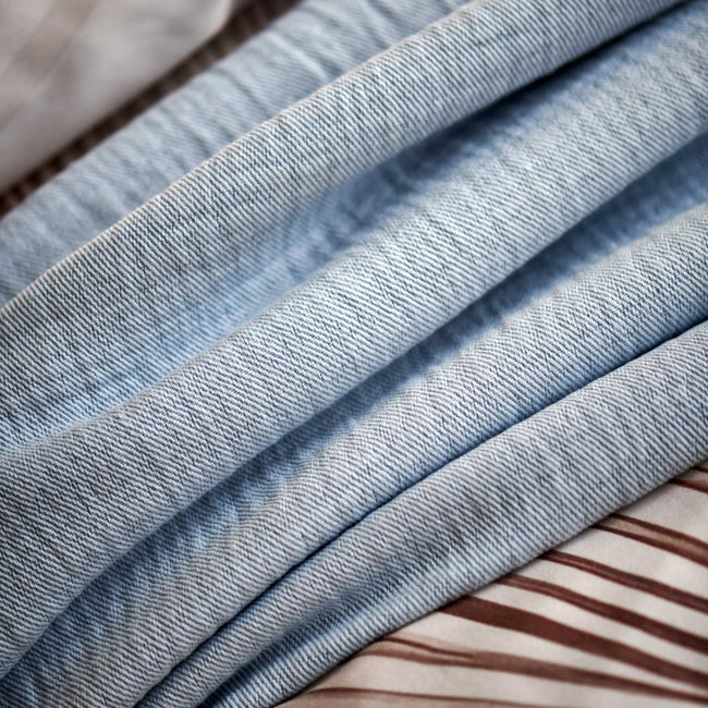 detail shot van een lichtblauw plaid